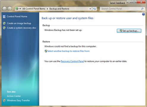 Microsoft Windows 7â€™s Backup and Restore Tool